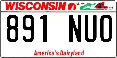 WI license plate 891NUO