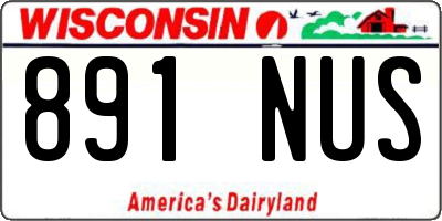 WI license plate 891NUS