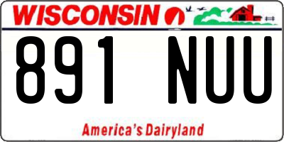 WI license plate 891NUU