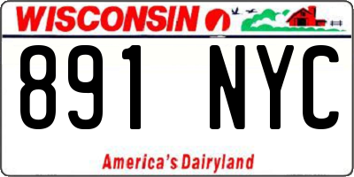 WI license plate 891NYC
