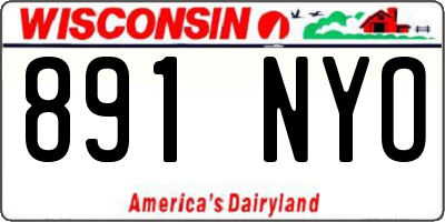 WI license plate 891NYO