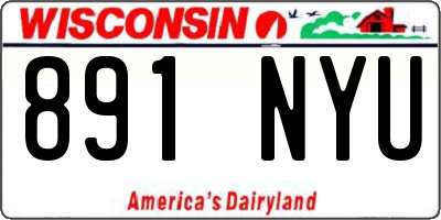 WI license plate 891NYU