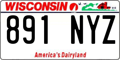 WI license plate 891NYZ