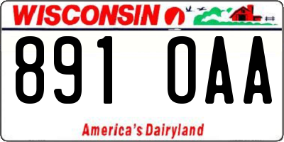 WI license plate 891OAA