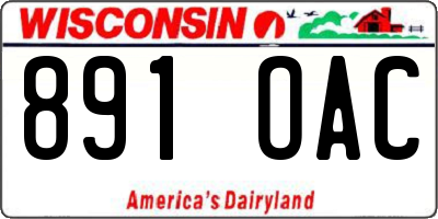 WI license plate 891OAC