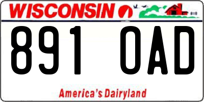 WI license plate 891OAD