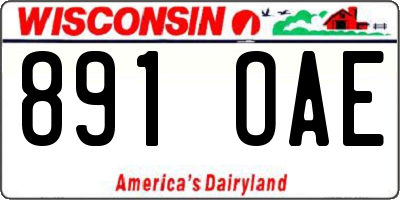 WI license plate 891OAE