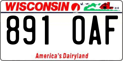 WI license plate 891OAF