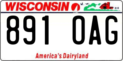WI license plate 891OAG