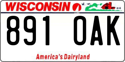 WI license plate 891OAK