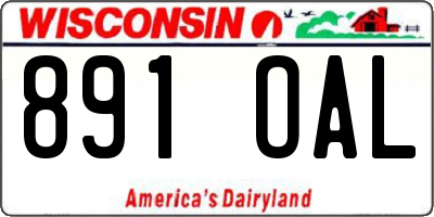 WI license plate 891OAL