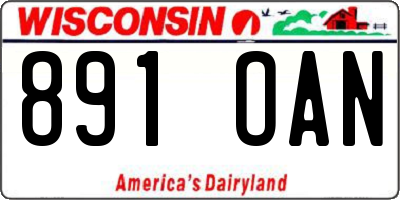 WI license plate 891OAN
