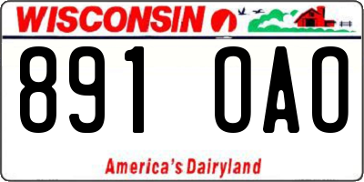 WI license plate 891OAO