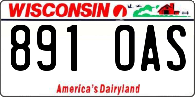 WI license plate 891OAS