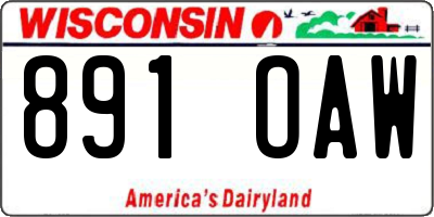 WI license plate 891OAW