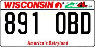 WI license plate 891OBD