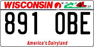 WI license plate 891OBE