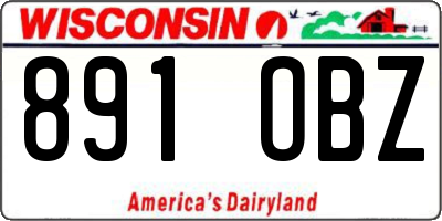 WI license plate 891OBZ