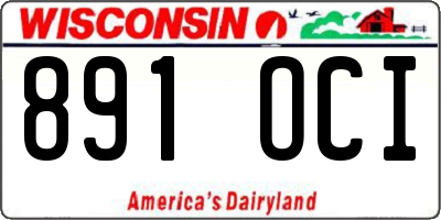 WI license plate 891OCI