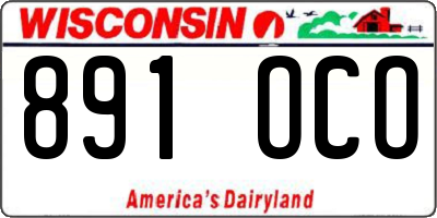 WI license plate 891OCO