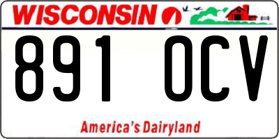 WI license plate 891OCV