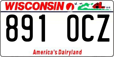 WI license plate 891OCZ