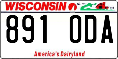 WI license plate 891ODA