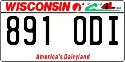 WI license plate 891ODI