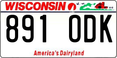 WI license plate 891ODK