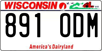 WI license plate 891ODM