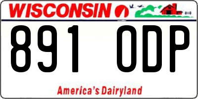 WI license plate 891ODP