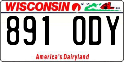 WI license plate 891ODY