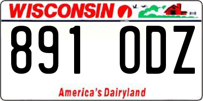 WI license plate 891ODZ