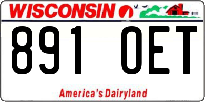 WI license plate 891OET