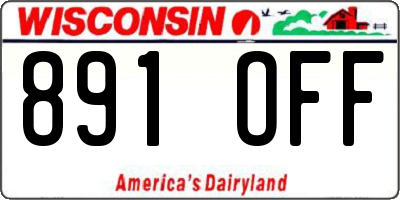 WI license plate 891OFF