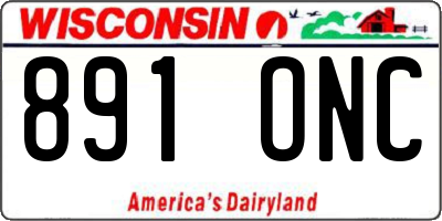 WI license plate 891ONC