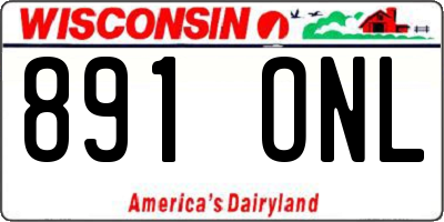 WI license plate 891ONL