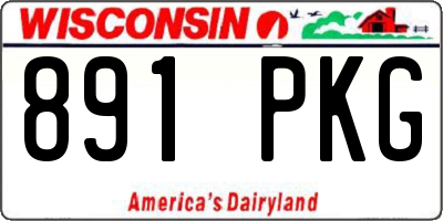 WI license plate 891PKG