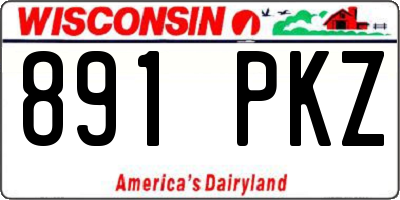 WI license plate 891PKZ