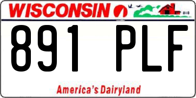 WI license plate 891PLF