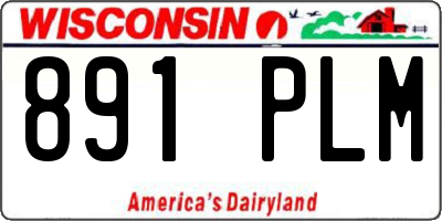 WI license plate 891PLM
