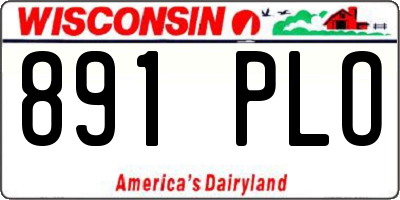 WI license plate 891PLO