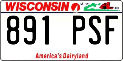 WI license plate 891PSF