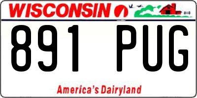 WI license plate 891PUG