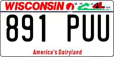 WI license plate 891PUU