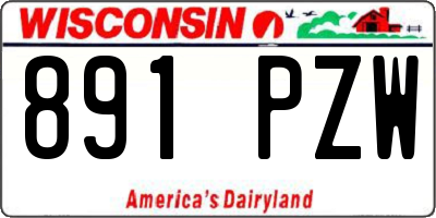 WI license plate 891PZW