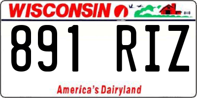 WI license plate 891RIZ