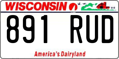 WI license plate 891RUD