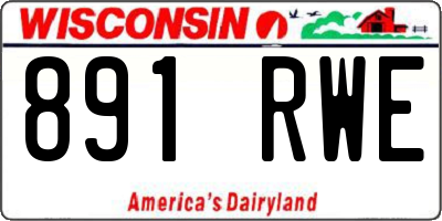 WI license plate 891RWE
