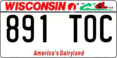 WI license plate 891TOC